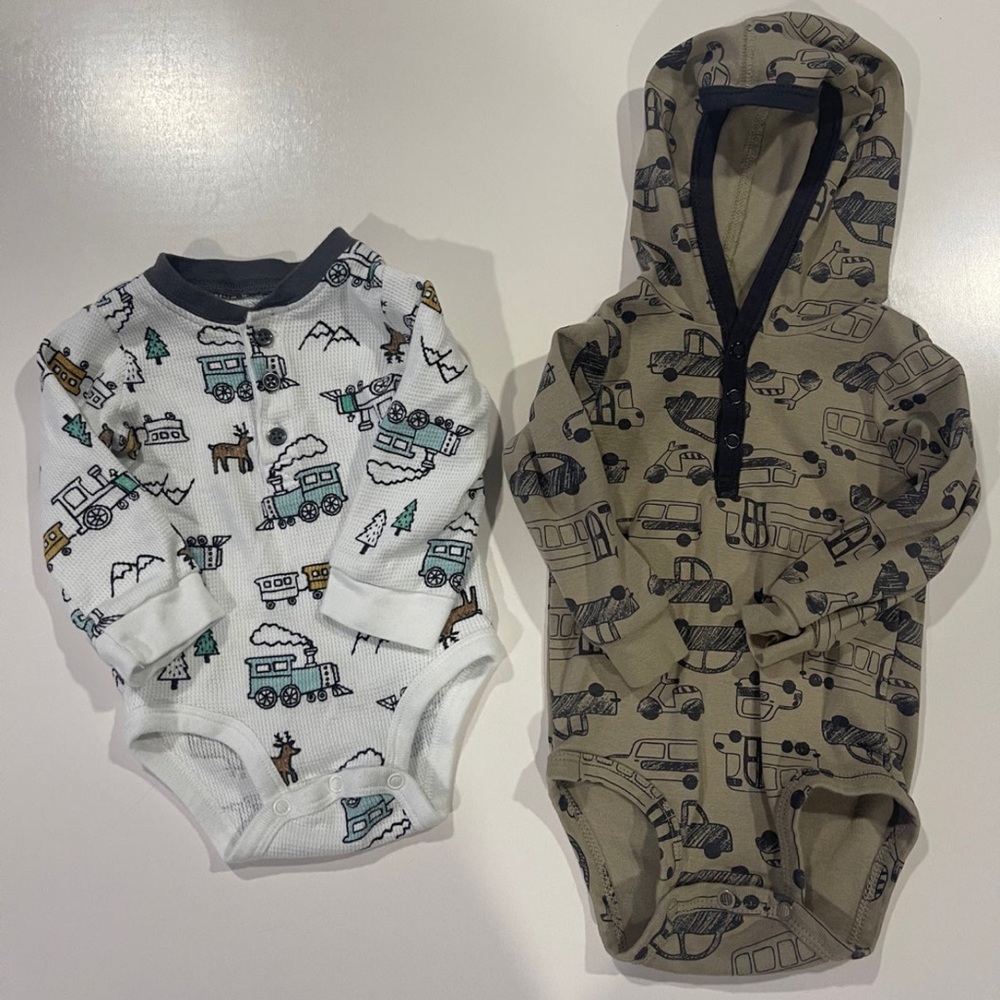 TWO Long Sleeve Onesies